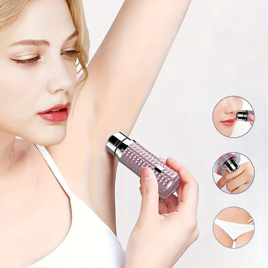 Electric hair remover for women, suitable for underarms, legs, and private parts. USB rechargeable with 300mAh battery. Can be used for full body hair removal.