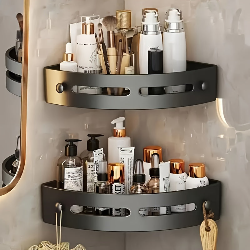 Corner Shower Caddy with Adhesive Mounting for Bathroom Essentials