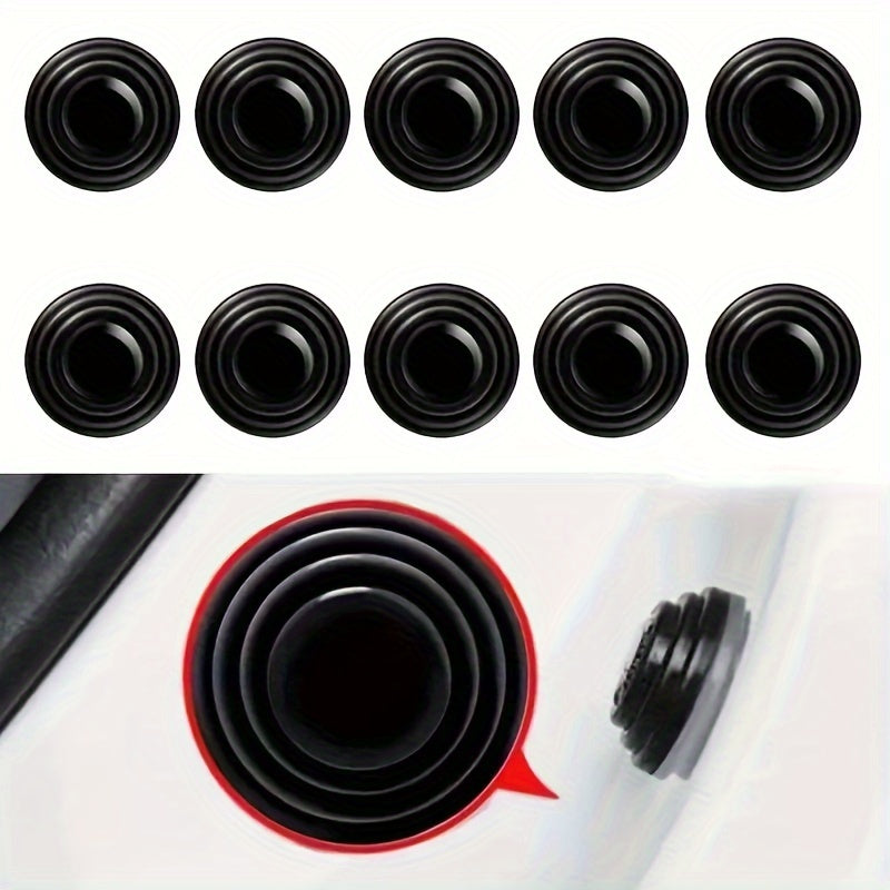 10PCS Silicone Car Door Bumper Guards - Anti-Collision Buffer Pads for Auto Door Protection.