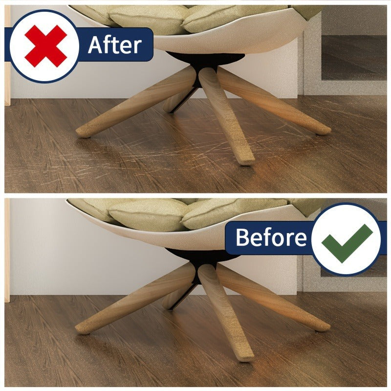 A set of 45 self-adhesive anti-slip furniture pads designed to protect chair legs on hardwood floors. Color: Nude.