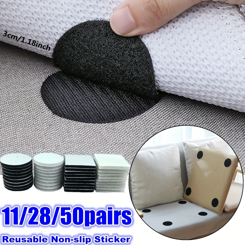 Prevent Slipping and Moving with 50 Pairs of Strong Anti-Curling Carpet Tape - Non-Slip Stickers for Rugs and Carpets - Double-Sided Self-Adhesive Gripper Pads and Tape