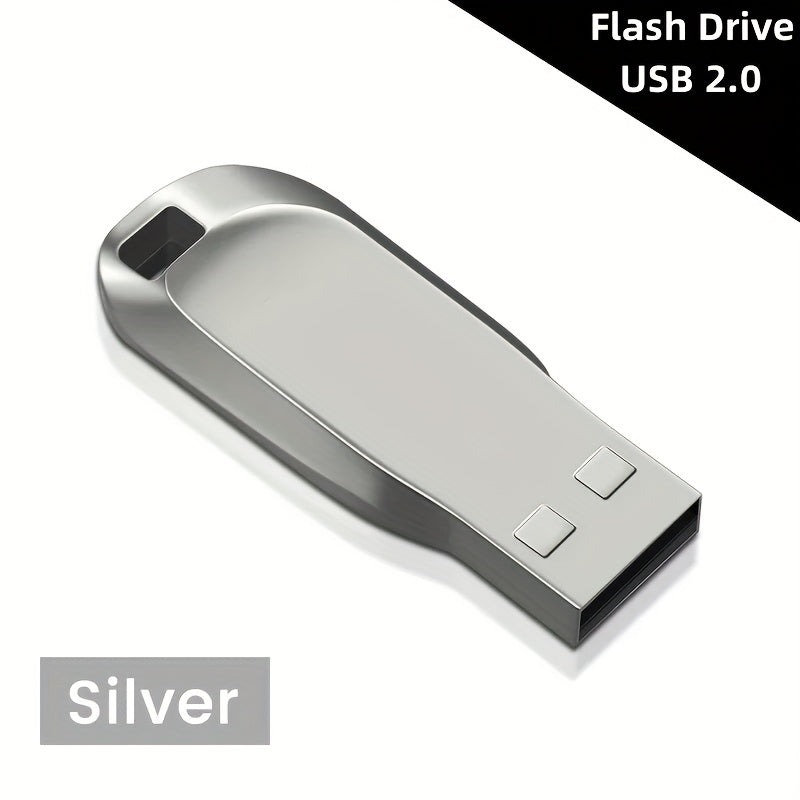 Fashionable high-speed metal USB 2.0 flash drive for secure data storage in multiple sizes (8GB, 90GB, 100GB, 110GB). Ideal for PC, laptops, and tablets.