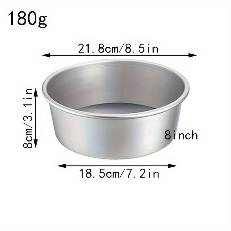 Thickened 8-Inch Round Oven Cake Mold with Solid Bottom for Household Use - Made of Anodized Aluminum, Perfect for Chiffon Cakes