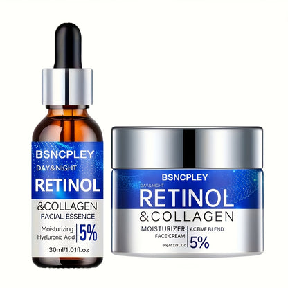 Alcohol-free Retinol & Collagen Firming Cream and Hydrating Serum Set suitable for all skin types.