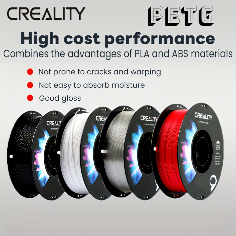 Creality PETG 3D Printer Filament 1.75mm 1KG, High Precision, Strong Toughness, Odorless, Better Fluidity, Moisture-proof, Ender Filament 1pc.