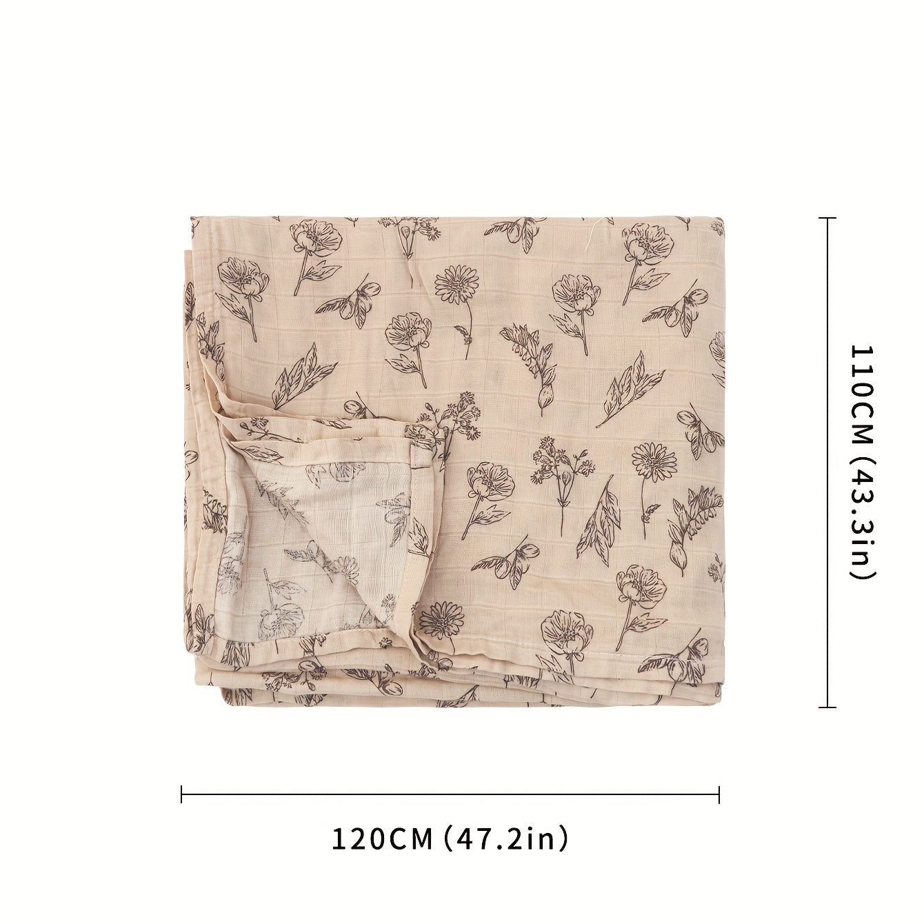 Elinfant Bamboo Muslin Swaddle Blanket - Super Soft Wrap with Digital Print - Size 109.98x119.89cm - Perfect for Receiving and Machine Washable - By Elinfant