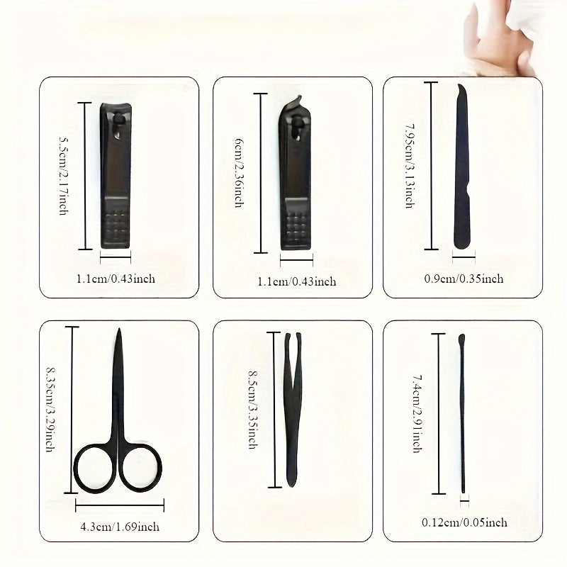 10/24 Pcs Black Nail Clippers Kit: Sharp, Sturdy Fingernail Cutters for Men and Women - No Oil, Battery, or Nail Polish Needed