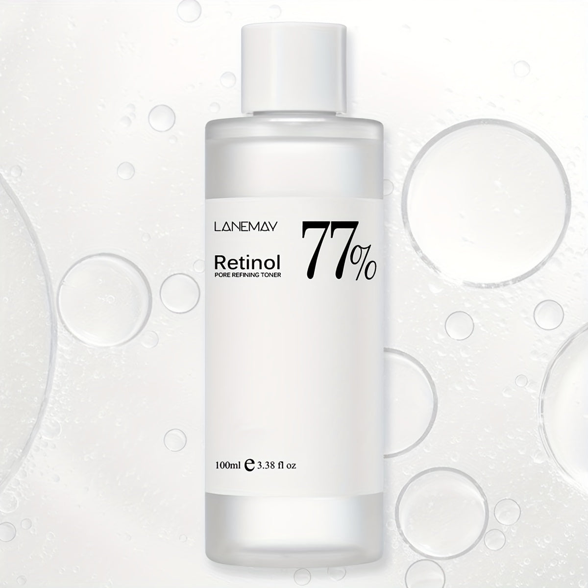 100ml of 77% Soothing Toner with Retinol for sensitive, dry, and aging skin, helps refine and exfoliate the face.