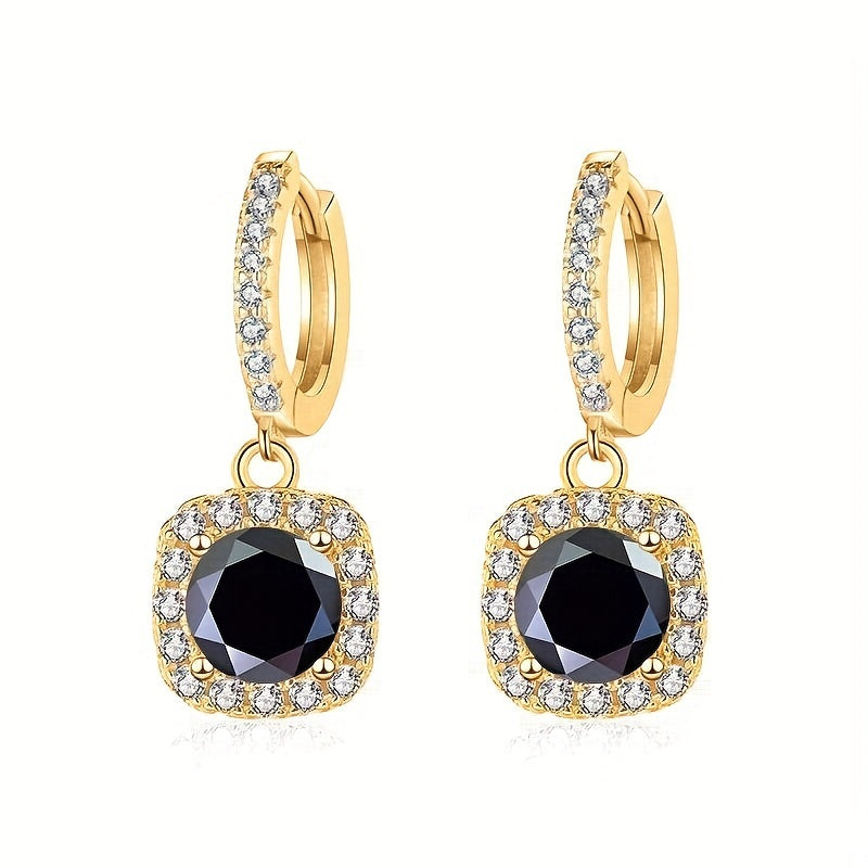 Luxurious and elegant, these 925 sterling silver Moissanite drop earrings are perfect for women on all occasions. With a gold plating and 6.5mm size, they are the perfect accessory for daily wear or special events such as weddings, parties, banquets