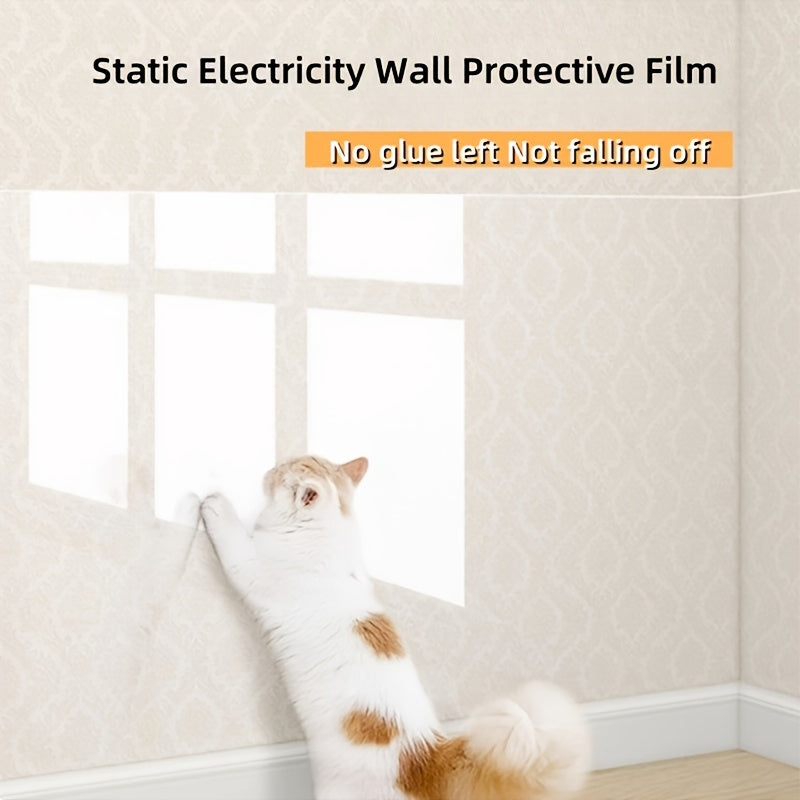 Fantasy-themed electrostatic wall protector film made of reusable self-adhesive PVC contact paper. This plaid transparent semi-matte finish film is oil and water-resistant, featuring an elongated shape with crystal embellishment. Comes with a removable