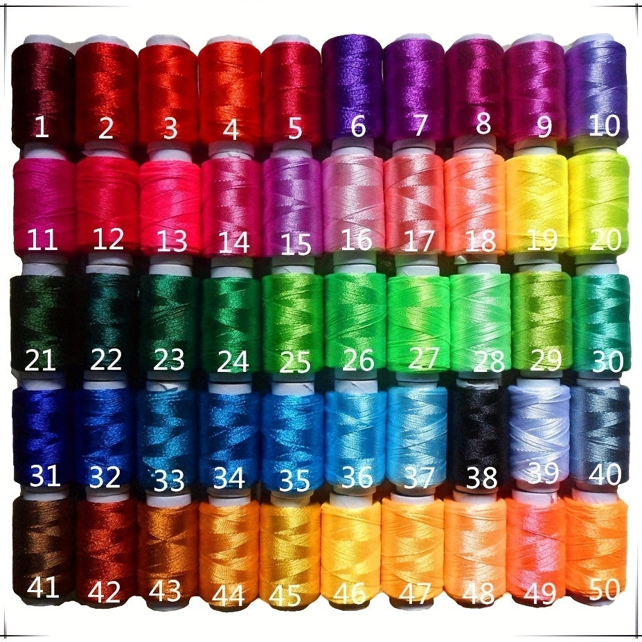 50pcs Viscose Embroidery Thread - Luminous Silk Rays, 3 Strands Handmade Silk Thread for Cross Stitch, Insoles, Tassels, Clothing