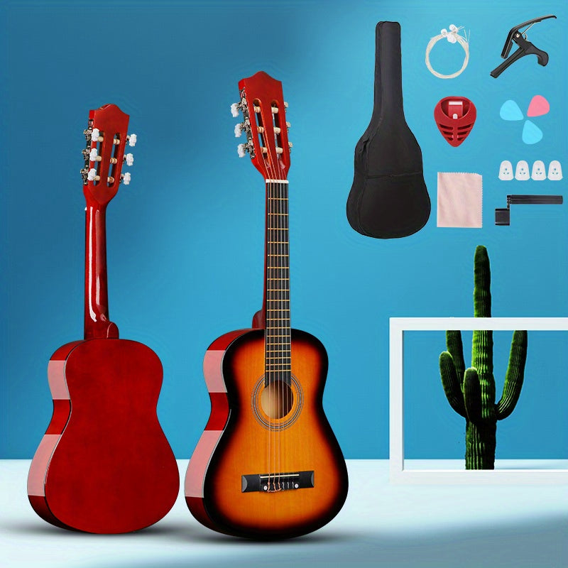 30/38 Inch Classical Acoustic Guitar Kit for Adults and Teens, Includes Picks, Bag, Case, and Accessories - Perfect for Beginners.