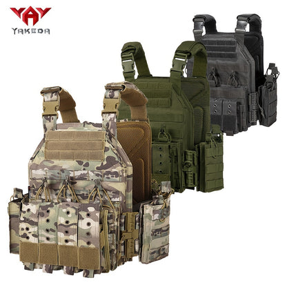 Yakeda Tactical Gear Training Vest: Breathable, Tear-Resistant Polyester, Expandable Pullover for Outdoor Activities, Hand Wash Only