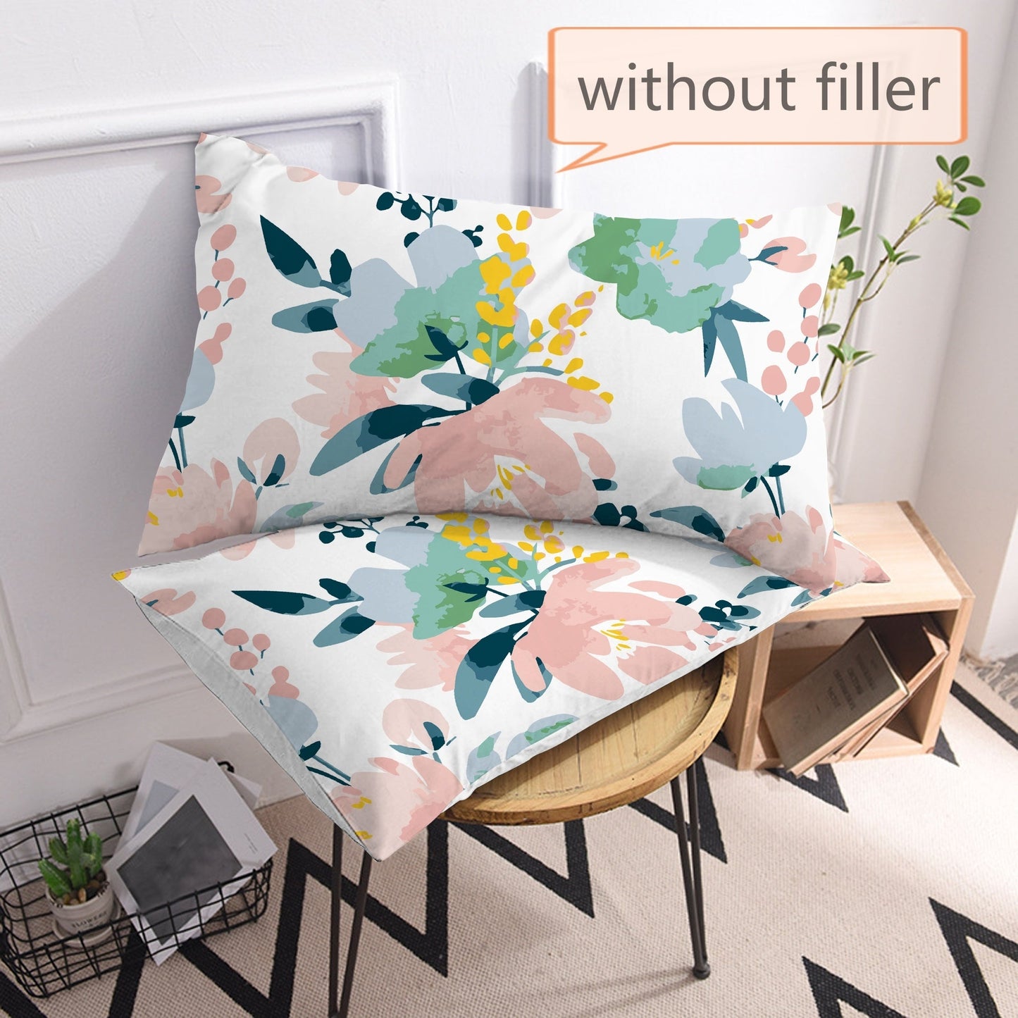 Transform your bedroom or sofa with these two elegant floral print pillowcases. Made from soft and comfortable brushed polyester, they are perfect for adding a cozy touch to your home decor. These pillowcases feature an envelope closure and are machine