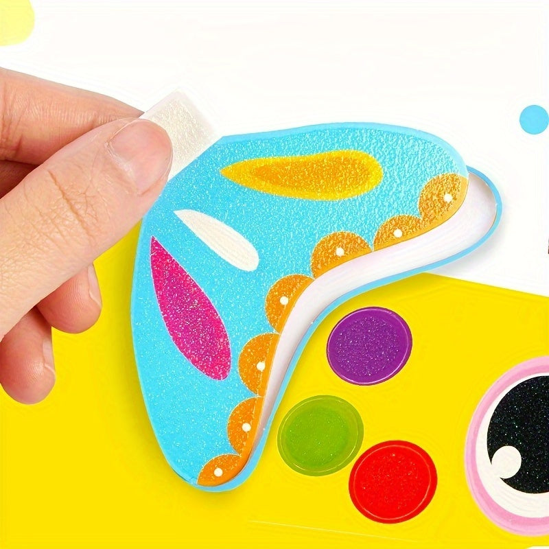 Educational art and craft set with stickers for ages 3-6, enhances fine motor skills, perfect gift for boys and girls.