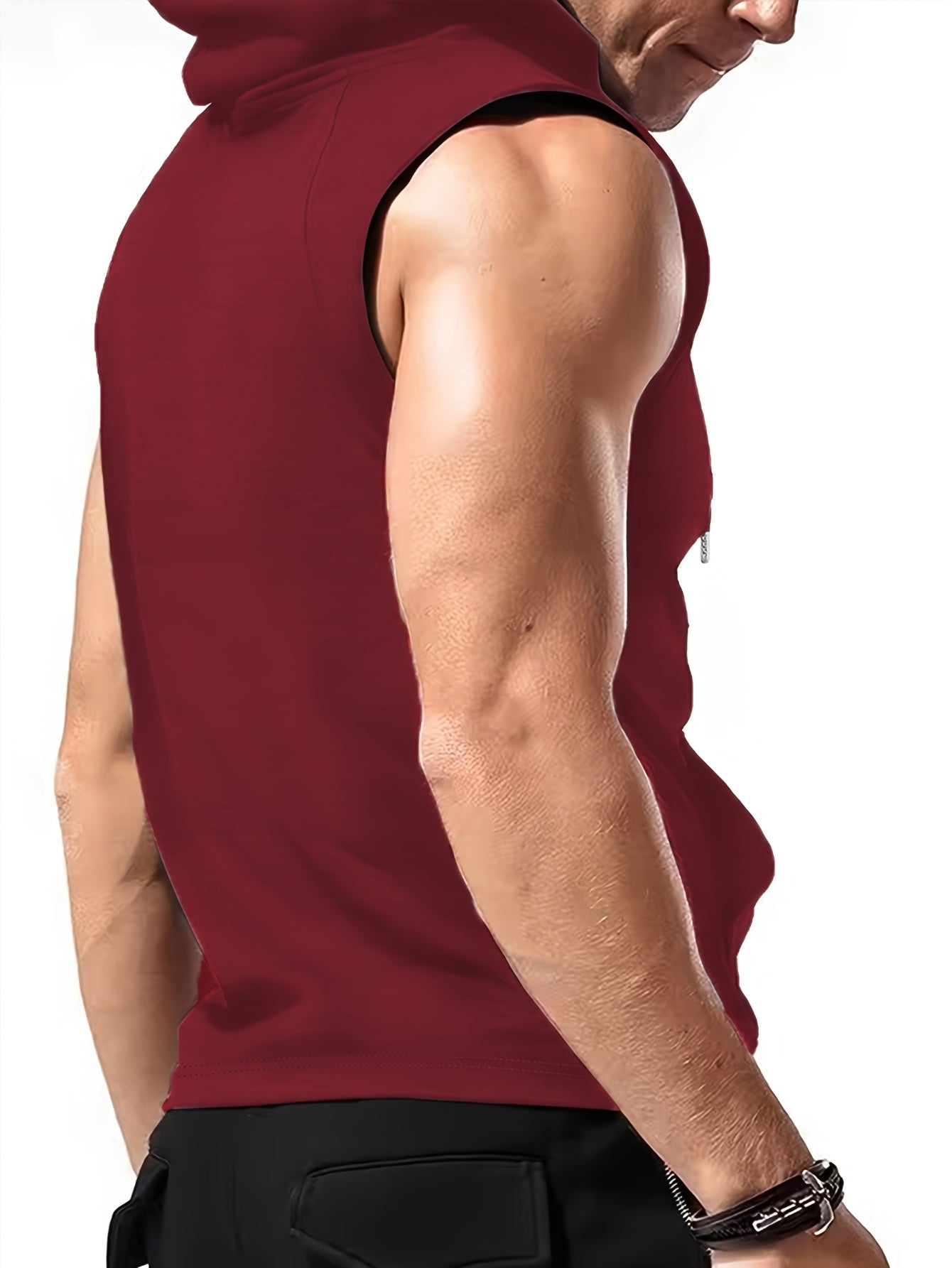 Men's fashionable hooded sports vest