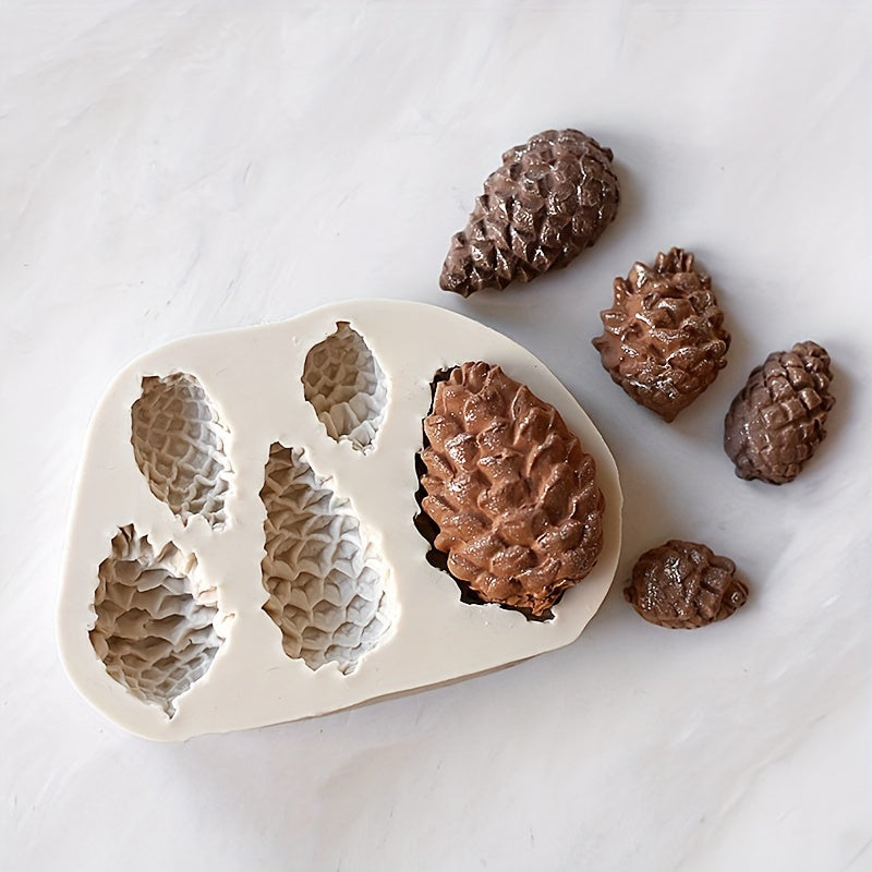 Forest Chocolate Mold featuring one piece design. Squirrel, mushroom, and pine cone shapes made of high-quality silicone material. Perfect for creating cute kawaii animal candies, fondants, and biscuits. Ideal for DIY cake decorating, this versatile mold