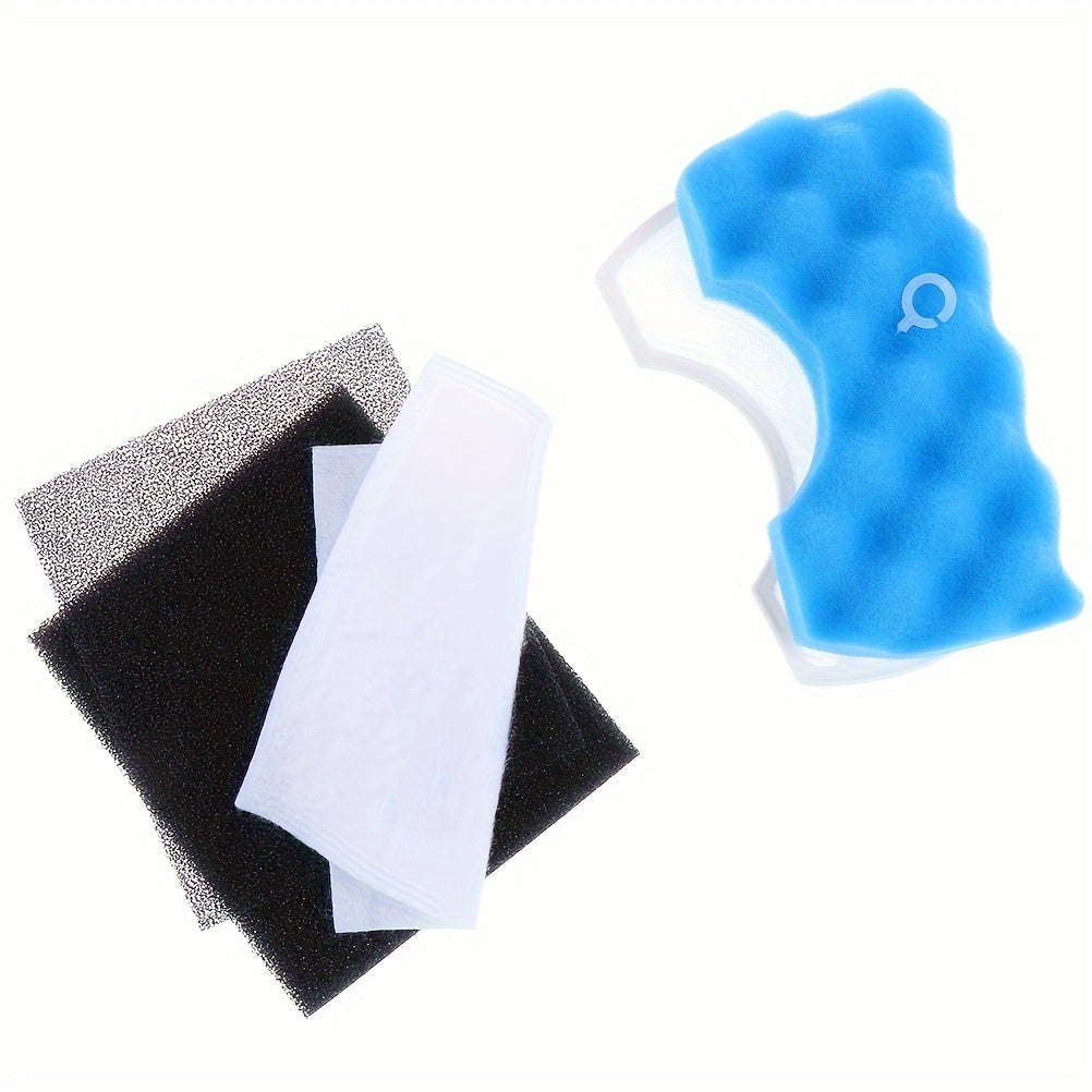 The replacement filter kit for SC43-47 SC4520 VC-9625 comes with one set of washable blue sponge filters and one set of dust HEPA filters.