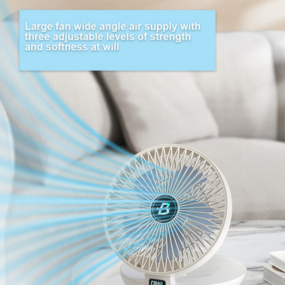 This professional version of the Portable Foldable Fan features a rechargeable battery for wall mounting and air circulation in RVs, outdoor camping, picnics, offices, and travel. It offers 6 hours of battery life for added convenience.