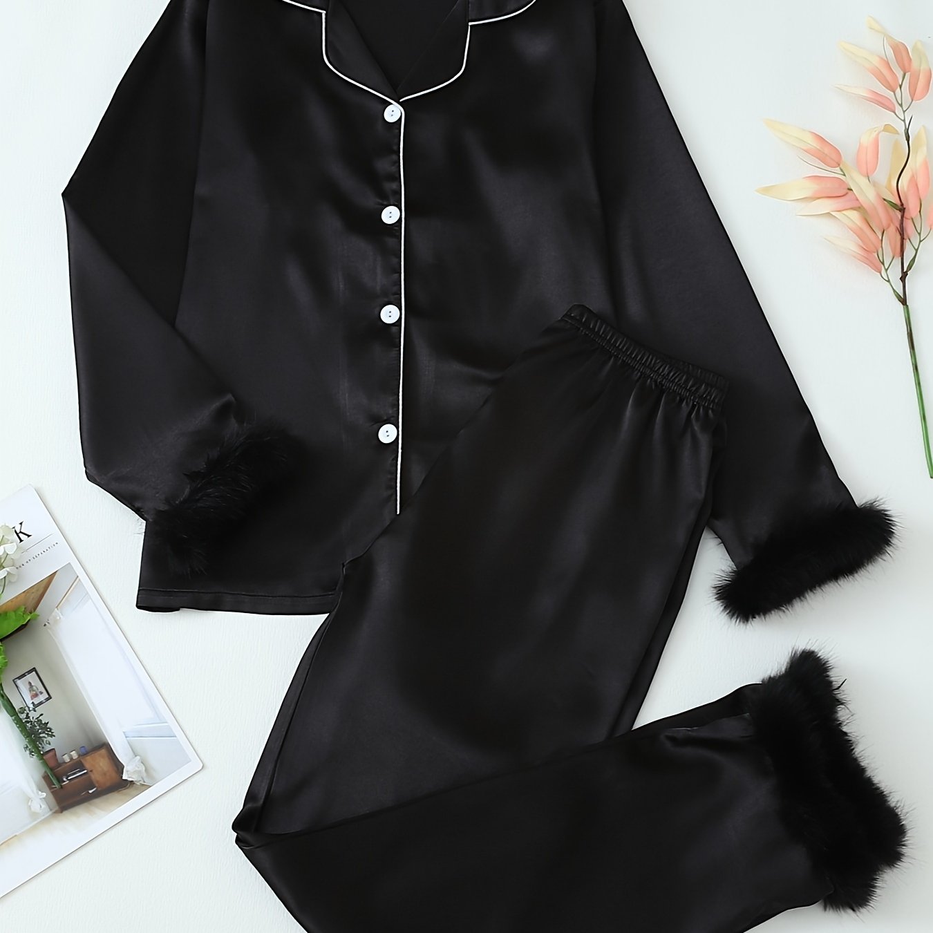 Black long sleeve pants set