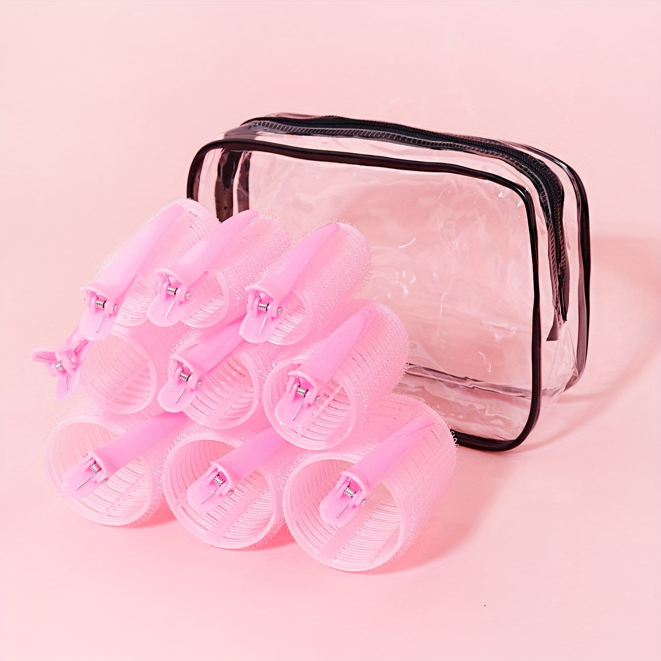 19pc Heatless Curler Set with DIY Styling Curlers, 9 Curlers, 9 Clips, Storage Bag, Portable Hair Styling Tools