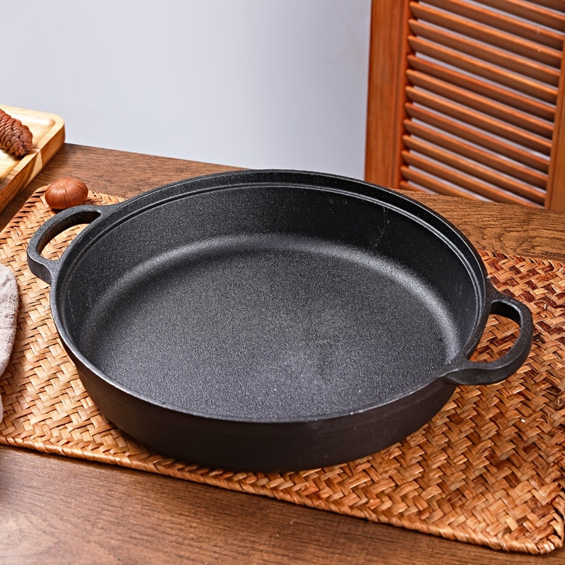 Set of 6 Cast Iron Skillets for Pancakes - Featuring Dual Handles, Non-Stick Surface, Hand Wash Only, Sturdy Uncoated Finish, Perfect for Crepes and Flatbreads