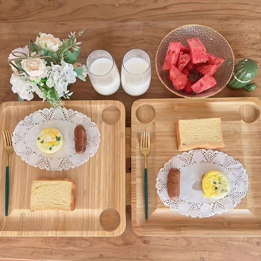 Bamboo cutting board set with nine pieces for versatile use - ideal for slicing fruits, use while camping, or as a thoughtful housewarming or Christmas gift.