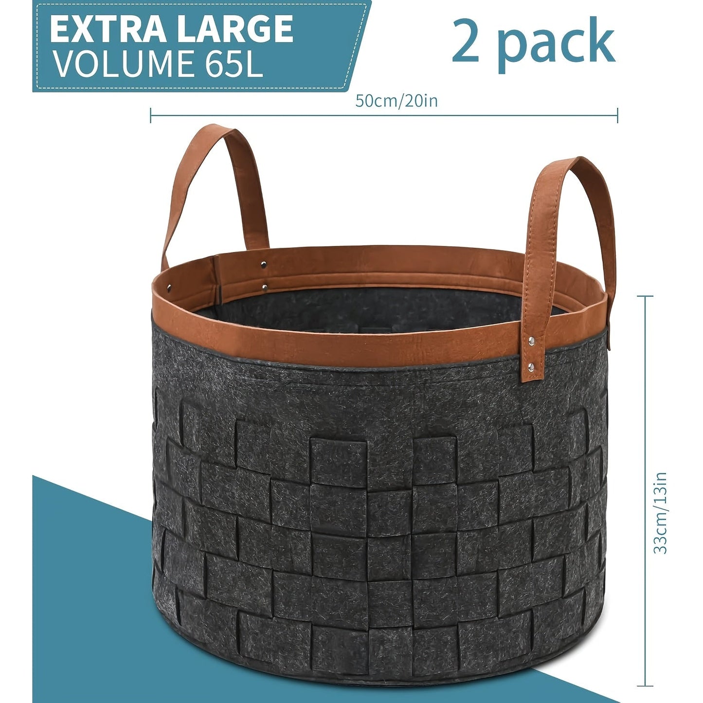 Elegantly designed with reinforced handles, this felt firewood basket is a stylish and sturdy storage solution for your fireplace or wood stove. It is collapsible and perfect for holding logs, clothes, books, and other items in a neat and organized