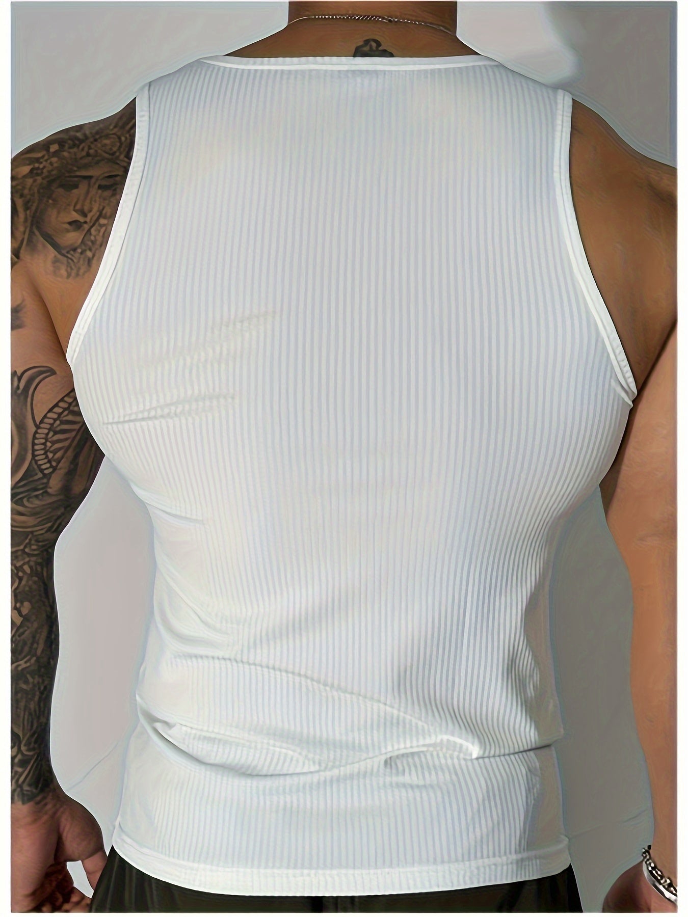 Men's Solid Slim-fit Sleeveless Tank Top for Summer Outdoor Activities.