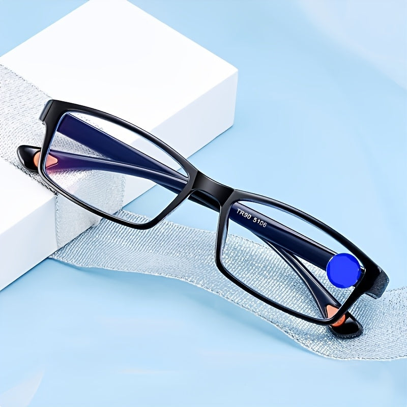 Blue Light Blocking Glasses with PC Material Lens and Spring Hinged Frame for Eye Protection from Digital Devices.