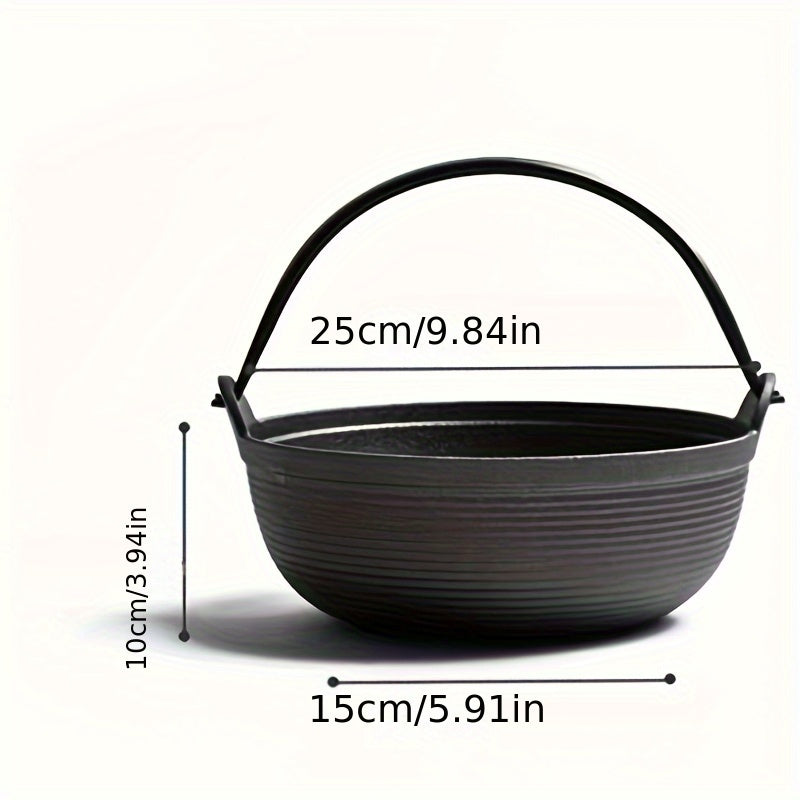 Japanese-Style Handcrafted Cast Iron Soup Pot, High-Temperature Resistant, Traditional Nabe Hot Pot, Uncoated, Thickened Design