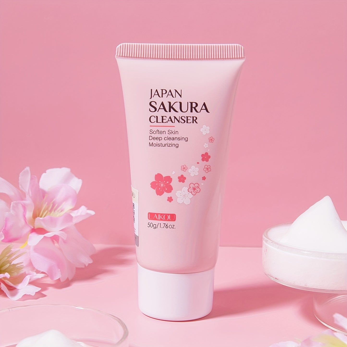 One Sakura Facial Cleanser, Deep Cleansing Moisturizer