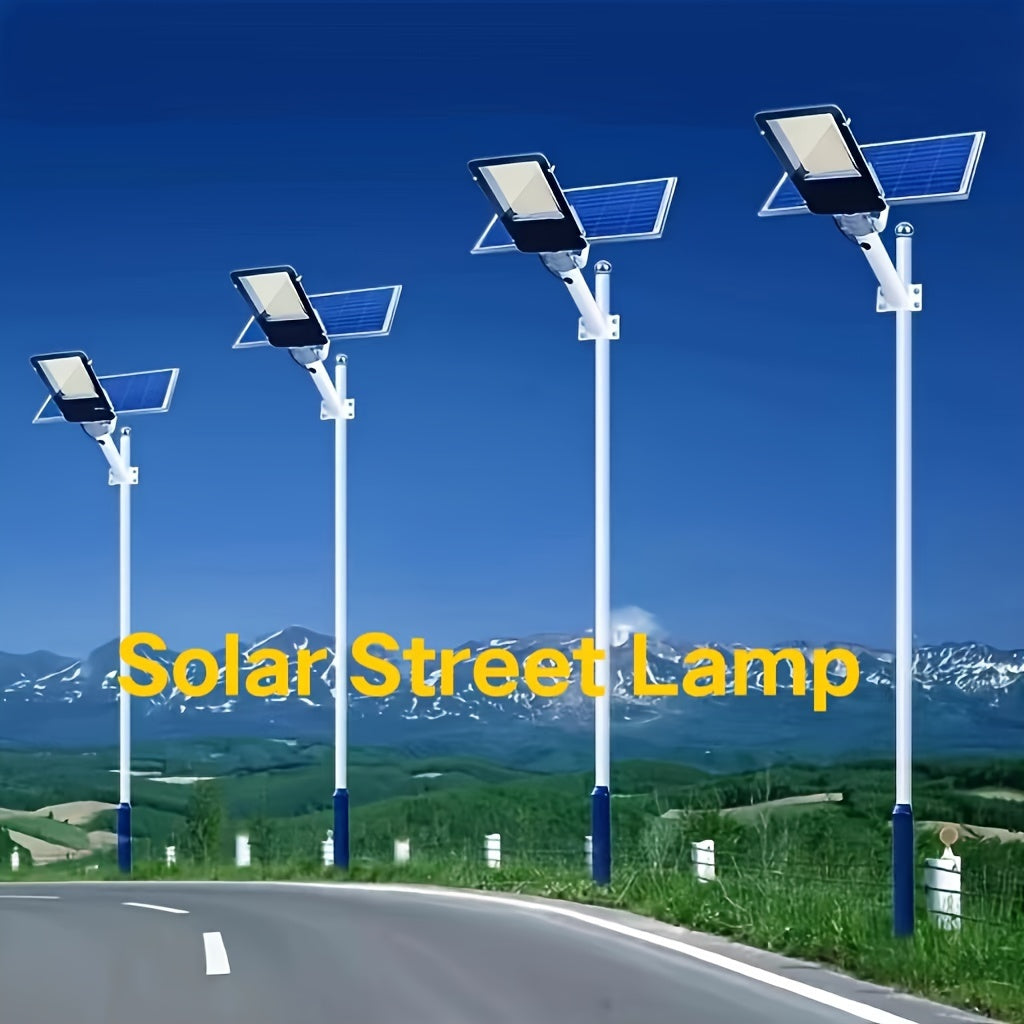 500W solar street post lights with 20AH battery, 25W solar panel, remote control, ABS material, infrared sensor, detachable floodlight with glass shade, lithium solar battery, mounting