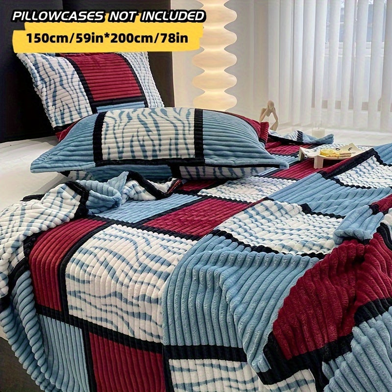 Soft and cozy plush blanket with a plaid pattern, perfect for travel, sofa, bed, and home decor.