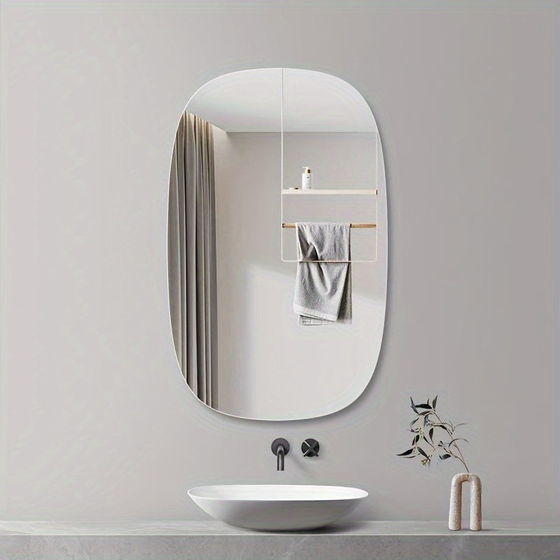 Rectangular modern acrylic mirror wall decal with high definition imaging and easy installation.