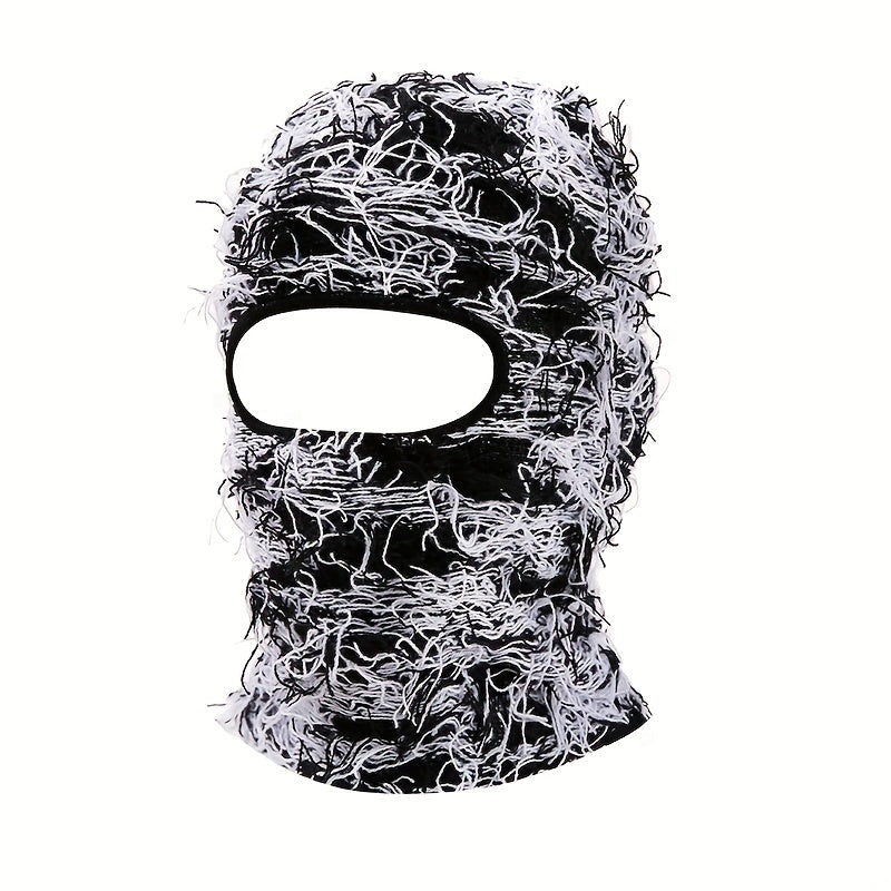 Trendy Tassel Ski Mask for Women & Men, Warm Knit Balaclava with Hip Hop Style, Elastic and Windproof