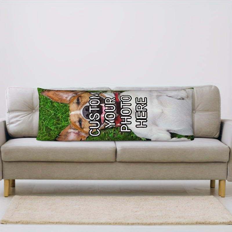 Make Your Own Photo Body Pillow Cover, Reversible Print, Soft Plush Material, Customized with Your Pet's Picture, Perfect Anniversary or Valentine's Gift for Friends - Features Zipper Closure, Airy Fabric, Measures 20x54 inches (Pillow Sold Separately) -