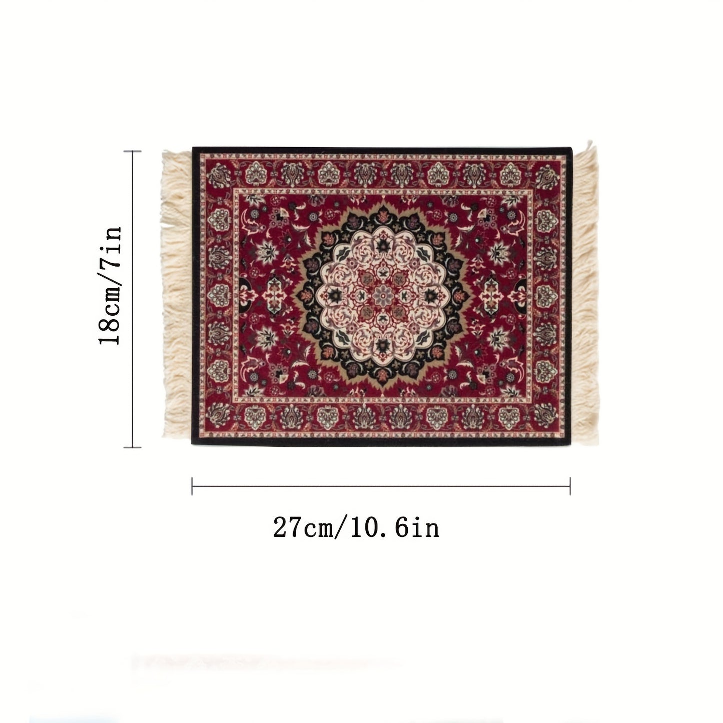 1pc Persian mini braided mouse pad with retro style pattern, ideal for home or office decor.