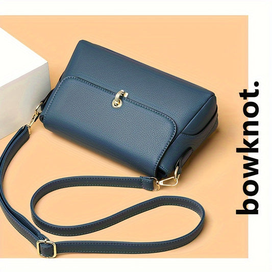 Solid Color Crossbody Bag with Anti-Theft Features, Ideal for Women's Daily Use with a Vintage Style.