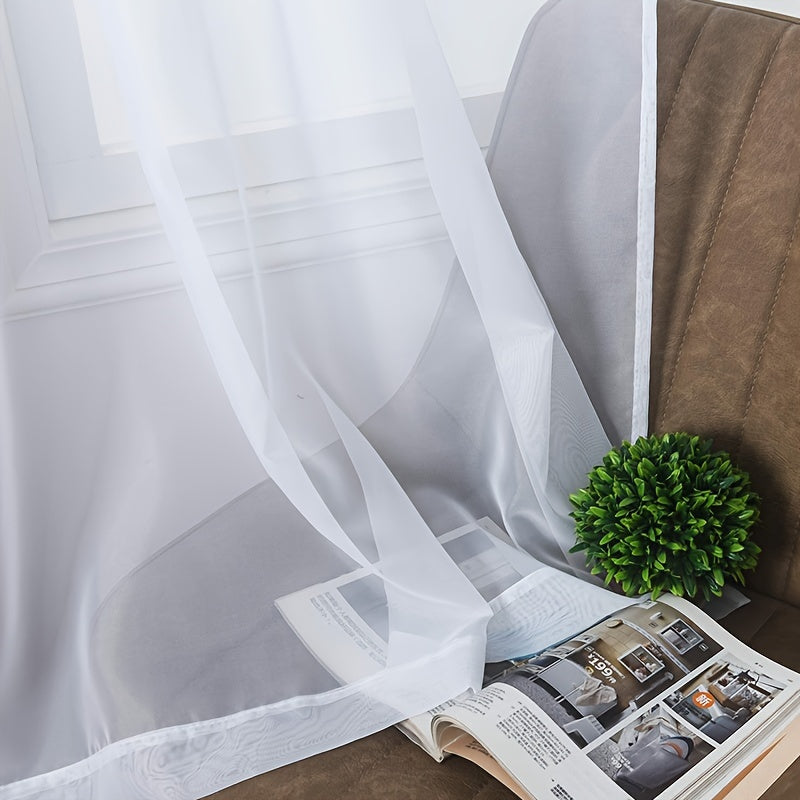 Chic and versatile, this elegant white chiffon curtain is perfect for adding a touch of sophistication to your living room, bedroom, office, or cafe decor. Plus, it's easy to clean and maintain, making it a practical and stylish addition to any space.