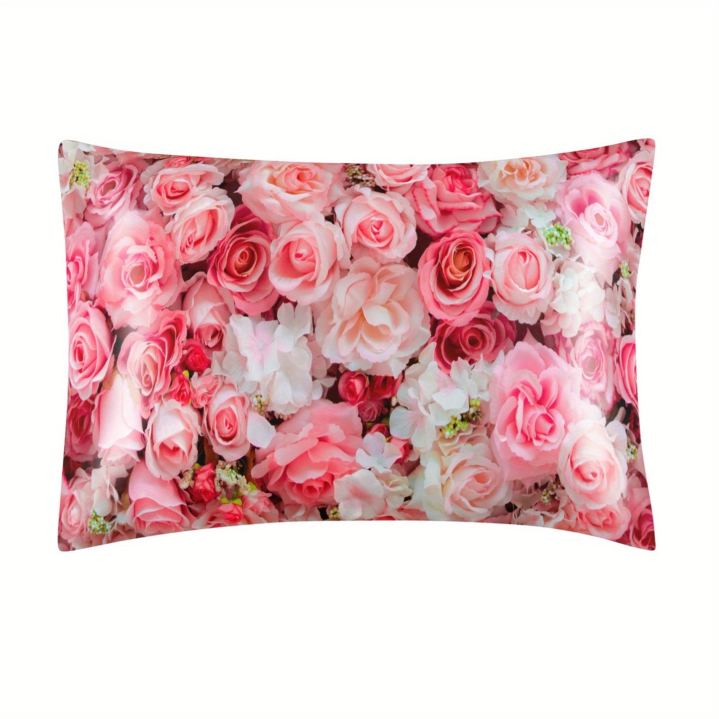 1 piece Satin Pillowcase designed for Hair and Skin, featuring a Floral Pattern, with Envelope Opening and Closing mechanism, measuring 50.8 x 66.04cm