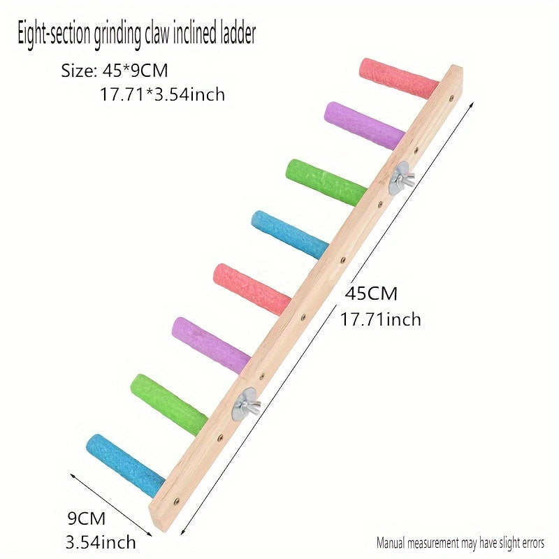 Parrot claw grinding perch ladder made from natural cork wood for cage climbing toy.