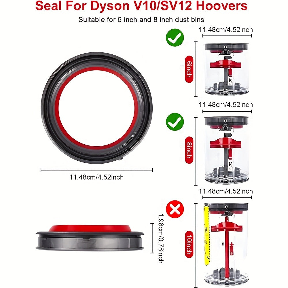 1 Pack of V10 SV12 Vacuum Cleaner Replacement Seal Ring, Non-Electric Central Vacuum Installation Parts for Bin Base Top Fixation, Made from Durable Plastic Material, Compatible with V10 SV12 Models Only.