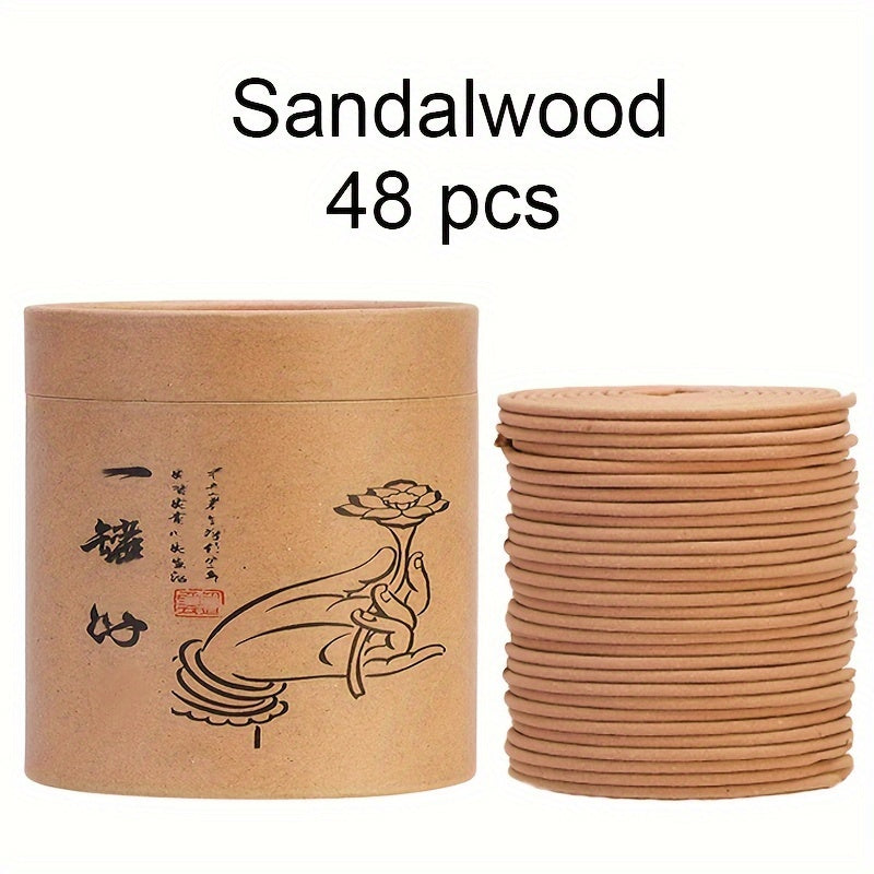 A set of 48 fragrant plates with sandalwood, agarwood, mugwort, and flower scents. Each plate lasts for 4 hours, perfect for yoga, meditation, fitness, and home or office use. Features lavender and osmanthus scents, ideal for creating a romantic