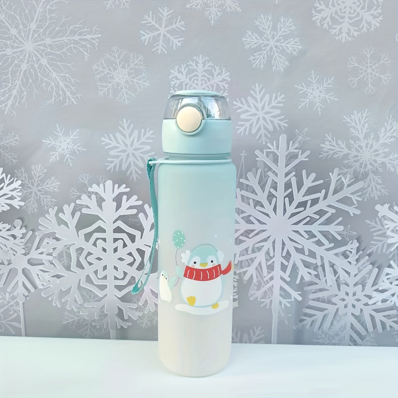 Cartoon cute sports water bottles in multiple sizes, ideal for gifts and use in various settings such as office, school, gym, and outdoor activities.