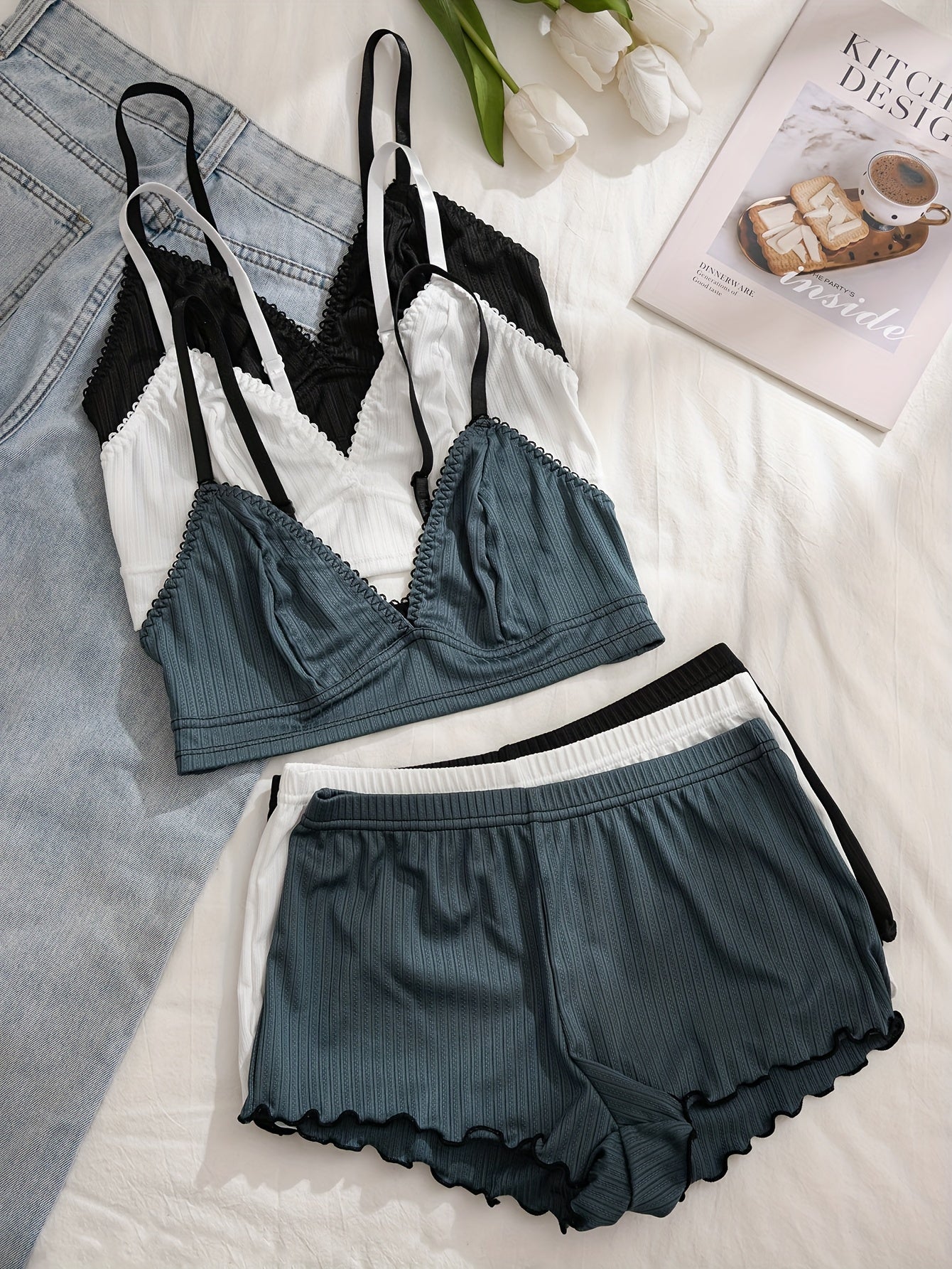 Solid Color Women's Underwear Set