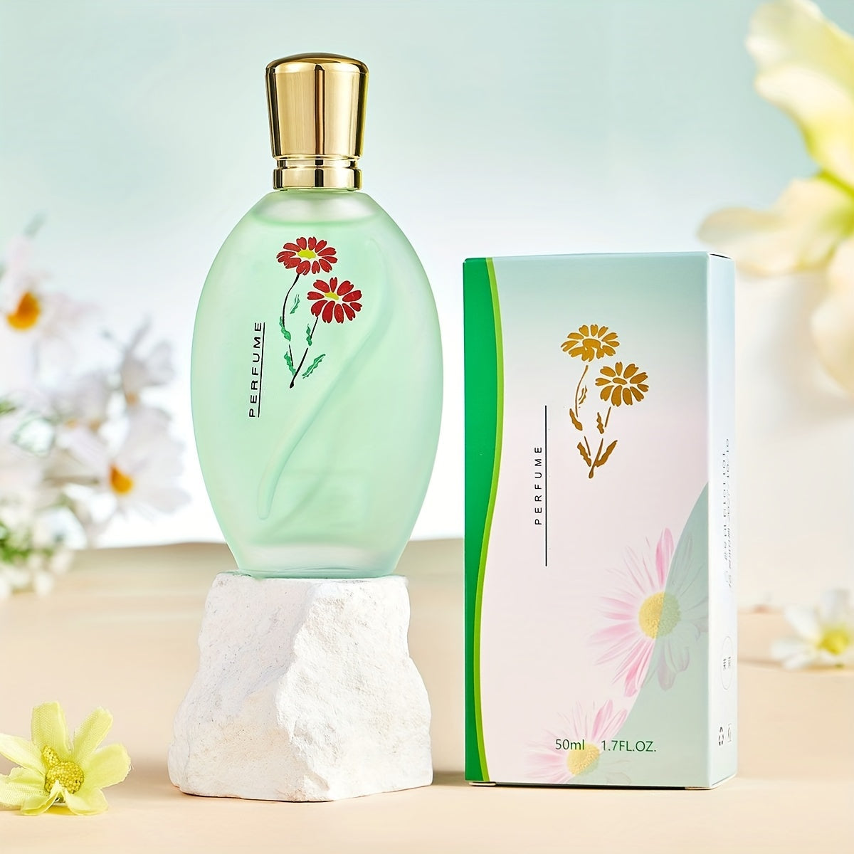 Long-lasting floral eau de toilette spray for women with osmanthus, rose, jasmine, lavender, and gardenia fragrance. Perfect for dating and daily wear, an ideal gift for her.