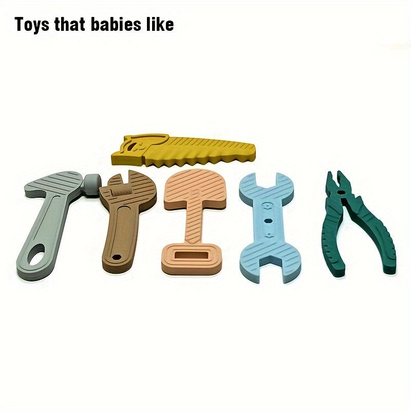 Easter Gift: A Set of Silicone Toys Including Hammers, Wrenches, Pliers, and Other Tools Made of Boiled Soft Silicone, Safe for Babies and designed to Prevent Eating by Hands