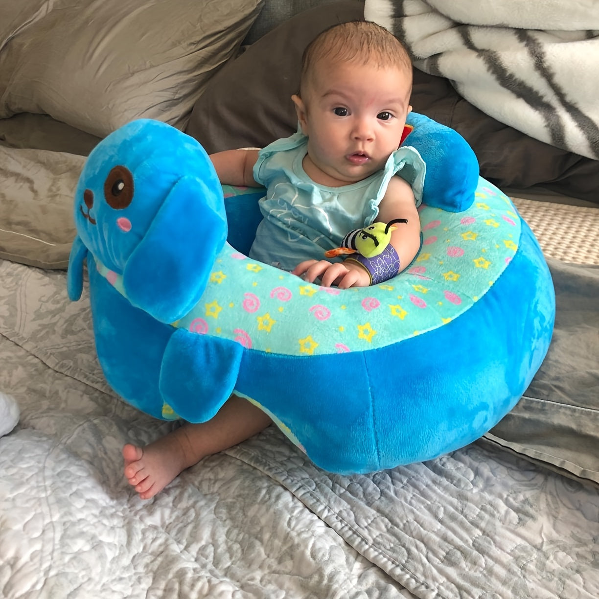 Soft PVC Learning Chair for Youngsters - Cozy Elephant Plush Support Seat, Ideal Christmas Gift in Pink/Purple/Green/Blue - Youngsters Chair