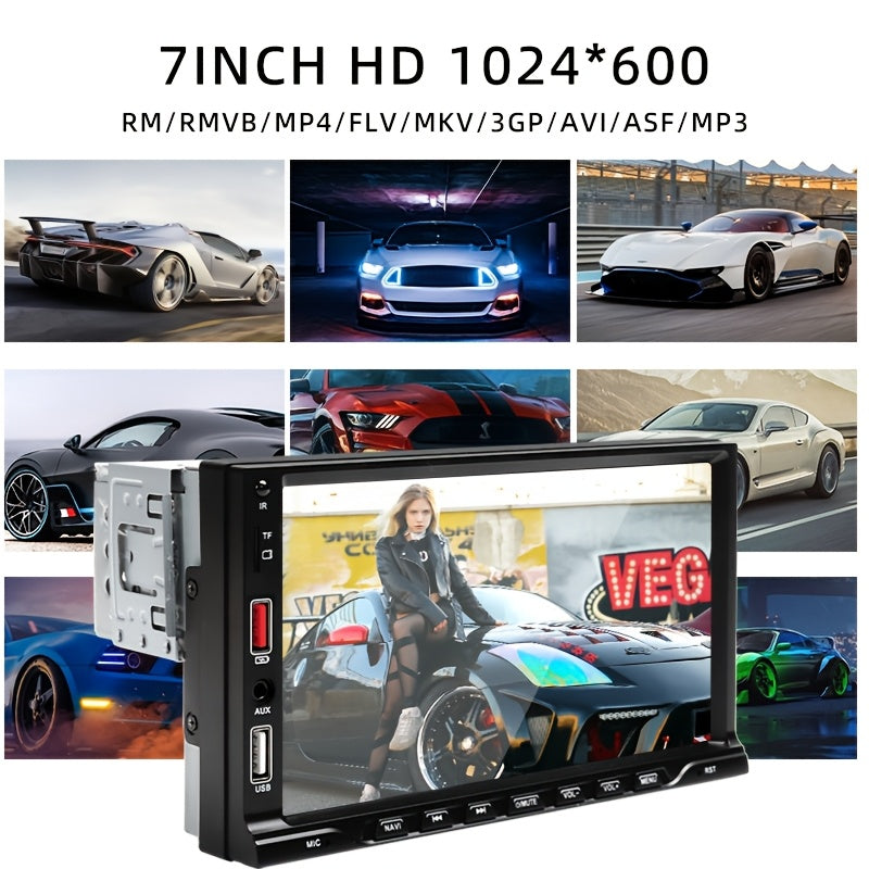 7" Touch Screen GPS Audio Receiver with DVD Player, USB Aux Input, Car Radio, Mirror Link Compatible